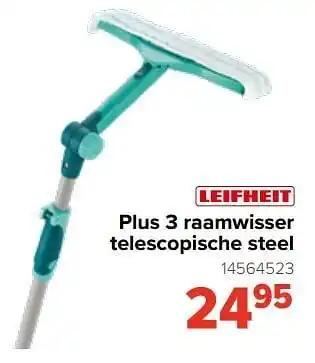Plus 3 raamwisser telescopische steel