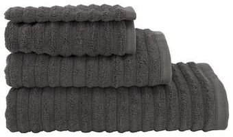 HEMA HEMA Handdoek Zware Kwaliteit Structuur Wit Donkergrijs (donkergrijs) aanbieding