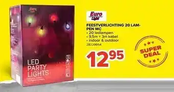 Euroshop Feestverlichting 20 lam- pen mc aanbieding