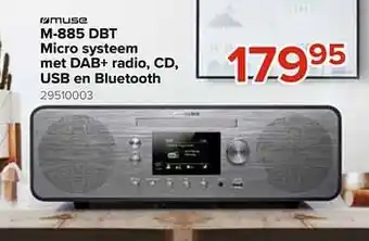 Euroshop Muse m-885 dbt micro systeem met dab+ radio, cd, usb en bluetooth aanbieding