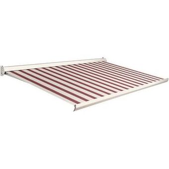 Brico Domasol zonnetent manueel ’Factor 10-C’ rood/witte smalle strepen 350 x 300 cm aanbieding