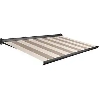 Brico Domasol zonnetent elektrisch ’Factor 10-A’ beige/wit brede strepen 450 x 300 cm aanbieding