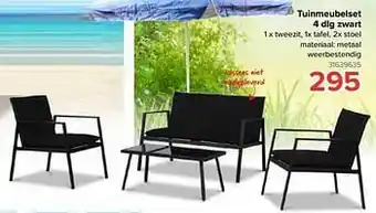 Tuinmeubelset 4 dlg zwart