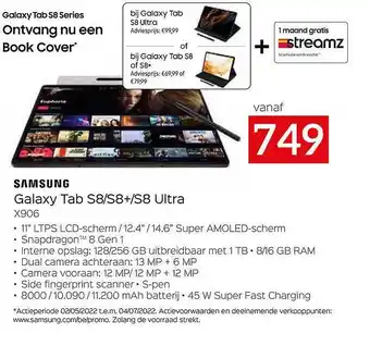 Selexion Samsung Galaxy Tab S8, S8+, S8 Ultra aanbieding