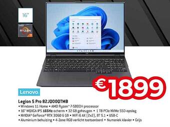 Exellent Lenovo Legion 5 Pro aanbieding
