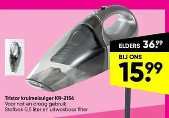 Big Bazar Tristar kruimelzuiger kr-2156 aanbieding