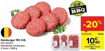 Carrefour Hamburger aanbieding