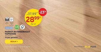Brico Parket In Fineerhout Topwood aanbieding
