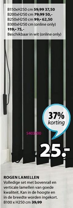 Jysk Rogen lamellen aanbieding