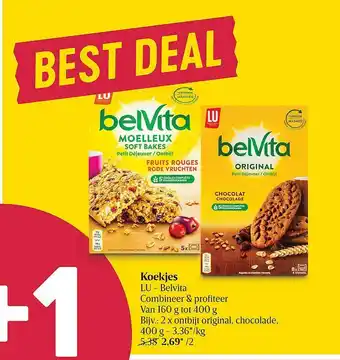 Delhaize Koekjes Lu Belvita aanbieding