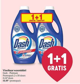 Delhaize Vloeibaar Wasmiddel Dash Platinum aanbieding