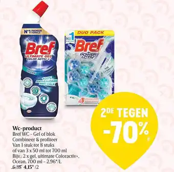 Delhaize Wc-product Bref Wc-gel Of Blok aanbieding