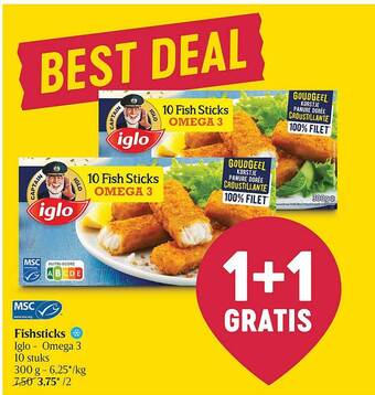 Delhaize Fishsticks Iglo aanbieding
