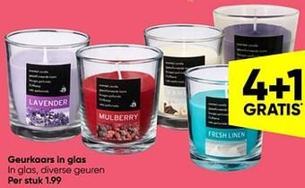 Big Bazar Geurkaars in glas aanbieding