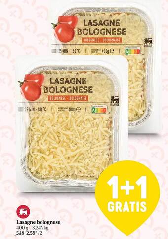 Delhaize Lasagne Bolognese aanbieding
