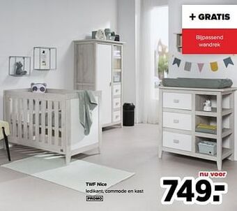 Baby-Dump Twf nice ledikant, commode en kast aanbieding