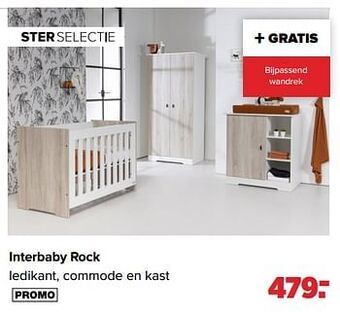 Baby-Dump Interbaby rock ledikant, commode en kast aanbieding