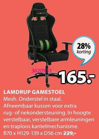 Jysk Lamdrup gamestoel aanbieding