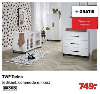 Baby-Dump Twf torino ledikant, commode en kast aanbieding