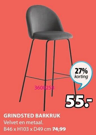 Jysk Grindsted barkruk aanbieding