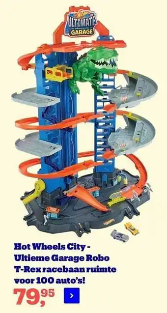 Hot wheels city - ultieme garage robo t-rex racebaan ruimte