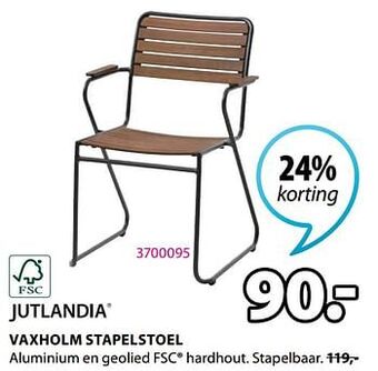 Jysk Vaxholm stapelstoel aanbieding