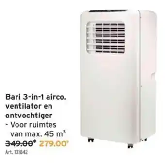 Bari 3-in-1 airco, ventilator en ontvochtiger
