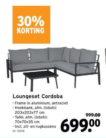 GAMMA Loungeset Cordoba aanbieding