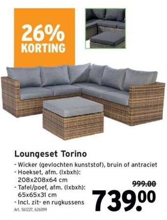 GAMMA Loungeset Torino aanbieding