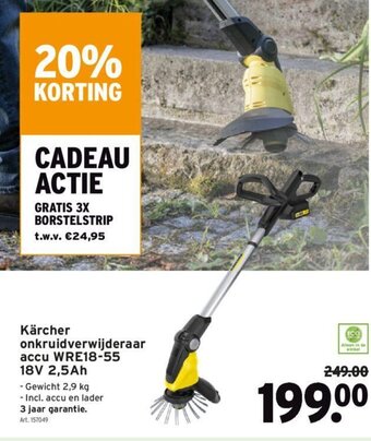 GAMMA Karcher onkruidverwijderaar accu WRE18-55 18V 2,5Ah aanbieding