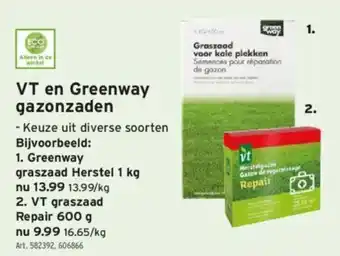 GAMMA VT en Greenway gazonzaden Greenway graszaad Herstel 1 kg aanbieding