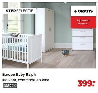Baby-Dump Europe baby ralph ledikant, commode en kast aanbieding