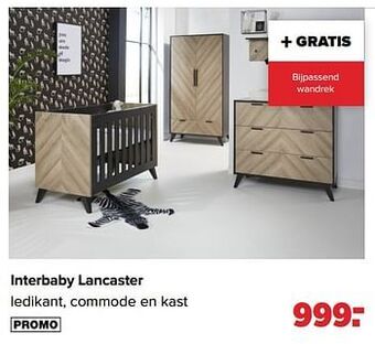 Baby-Dump Interbaby lancaster ledikant, commode en kast aanbieding