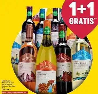 Delhaize Lindeman’s witte rosé- of rode wijn uit australië aanbieding