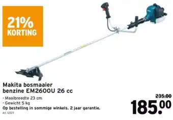 GAMMA Makita bosmaaier benzine EM2600U 26cc aanbieding