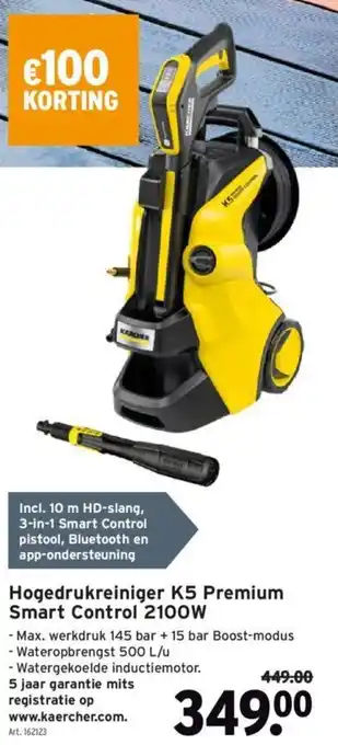 GAMMA Hogedrukreiniger K5 Premium Smart Control 2100W aanbieding