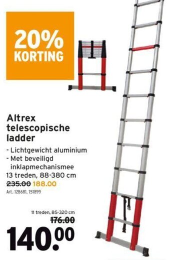 GAMMA Altrex telescopische ladder aanbieding