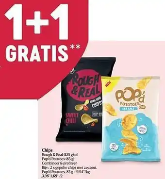 Delhaize Gepofte chips met zeezout pop’d potatoes aanbieding