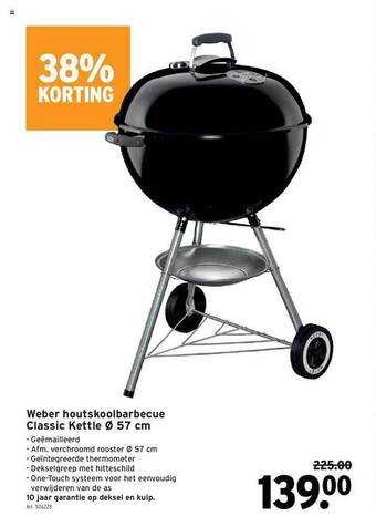 GAMMA Weber Houtskoolbarbecue Classic Kettle aanbieding