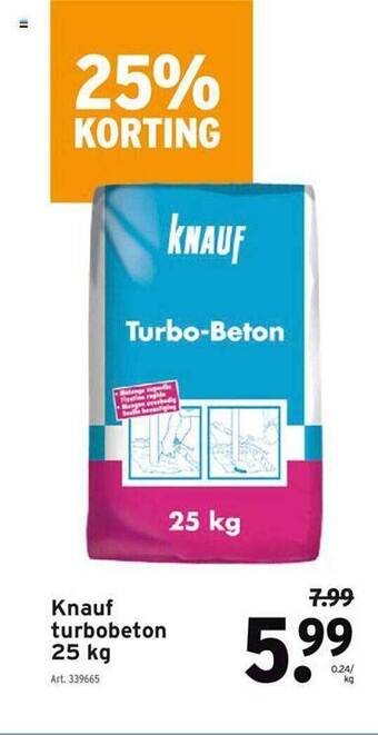 GAMMA Knauf Turbobeton aanbieding