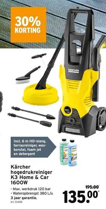 GAMMA Kärcher Hogedrukreiniger K3 Home & Car aanbieding