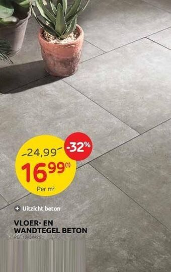 Brico Vloer- en wandtegel beton aanbieding