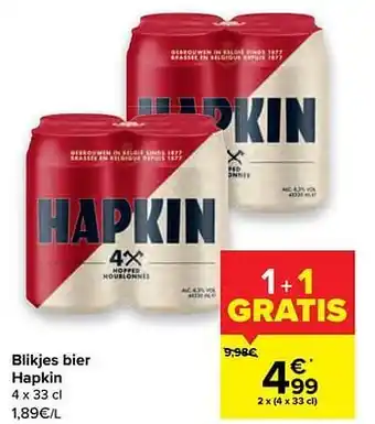 Carrefour Blikjes bier hapkin aanbieding