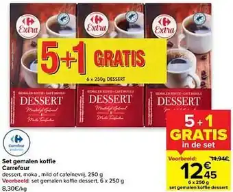 Carrefour Set gemalen koffie dessert aanbieding