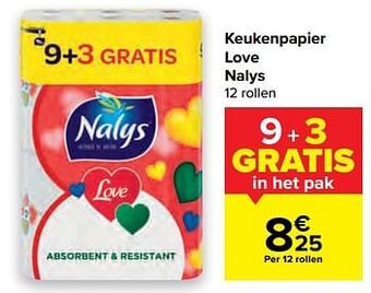 Carrefour Keukenpapier love nalys aanbieding