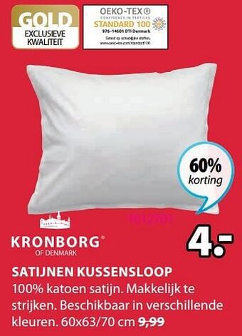 Jysk Satijnen kussensloop aanbieding