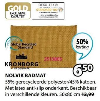 Jysk Nolvik badmat aanbieding