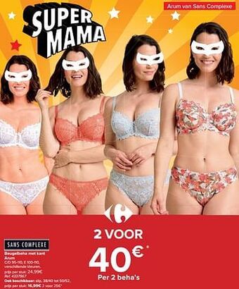 Carrefour Beugelbeha met kant arum aanbieding