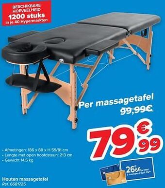 Houten massagetafel