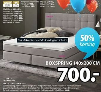 Jysk Gold c15 boxspring aanbieding